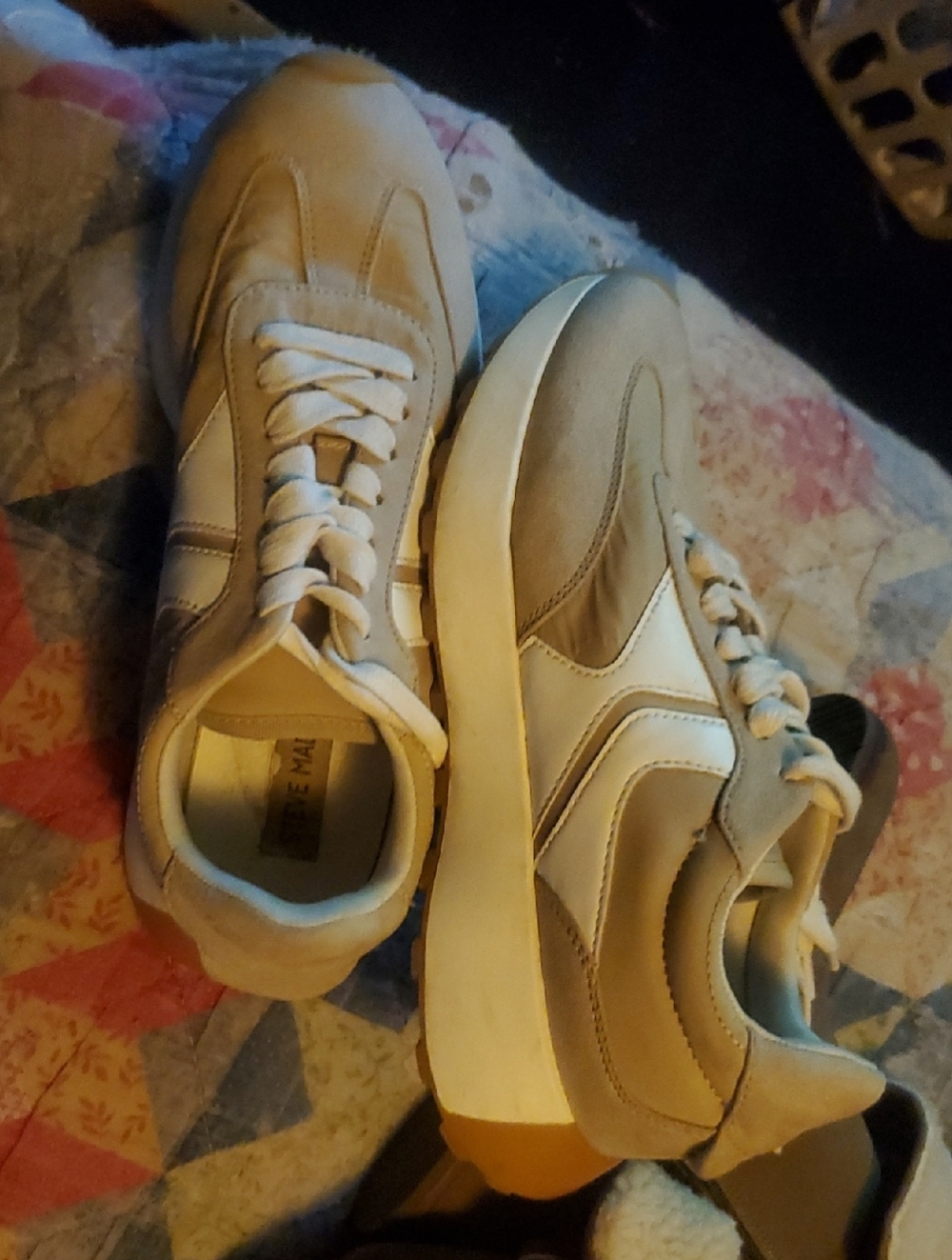 Steve Madden Women’s Sneakers in Light Tan and White